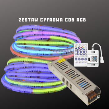 Taśma LED CYFROWA COB RGB 24V WS2811 IC 720/m, 5mb ZESTAW